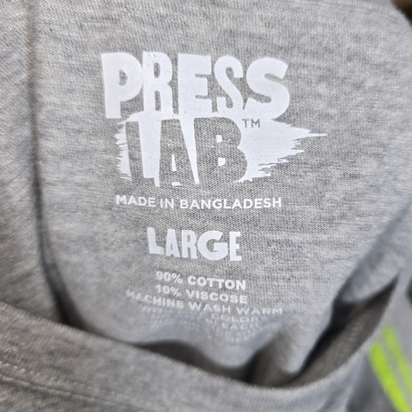 Gray Ben Franklin Funny T-Shirt with Blue Print Size:L - Picture 3 of 3